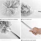 Cleaning tool with soft silicone cap and stainless steel handle, showing features and usage.