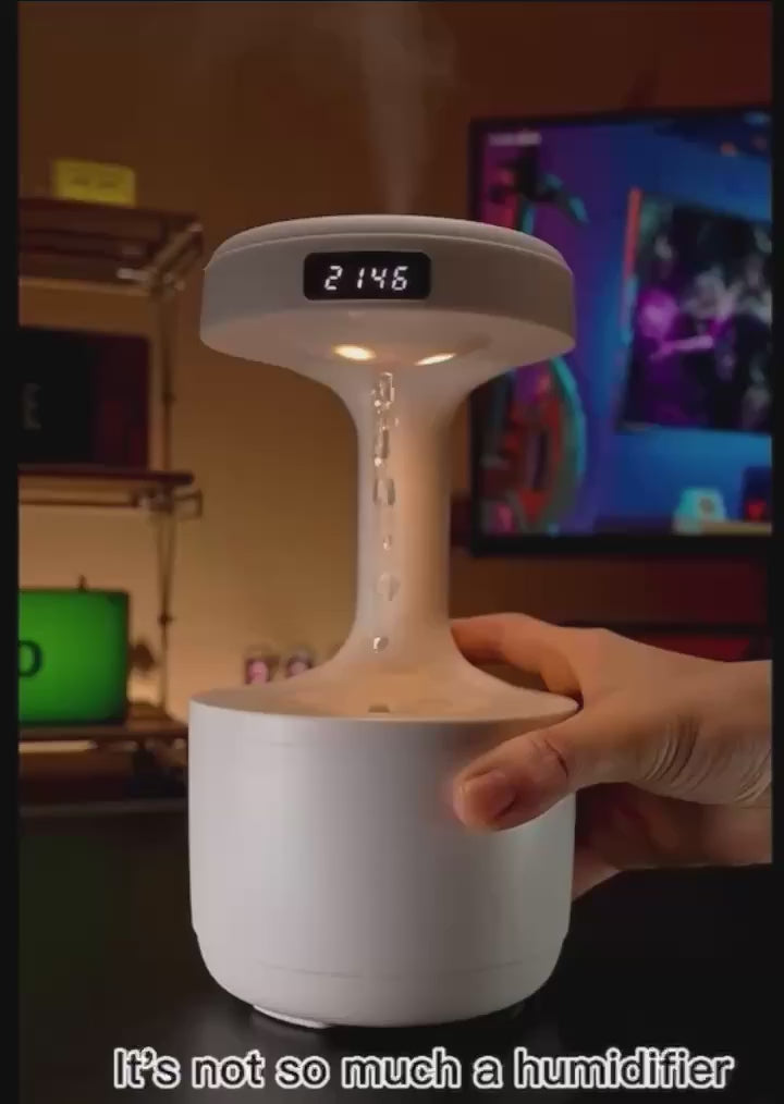 Smooth Sailing Antigravity Humidifier | USB Mini Air Humidifier with LED Clock & Light