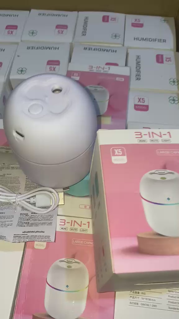Mini 220ML Air Humidifier | Quiet Mist & RGB Light for Bedroom, Office & Desk