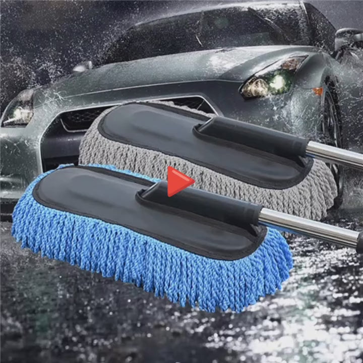 Car Wash Microfiber Cleaning Brush | Telescopic Car Duster & Wax Mop